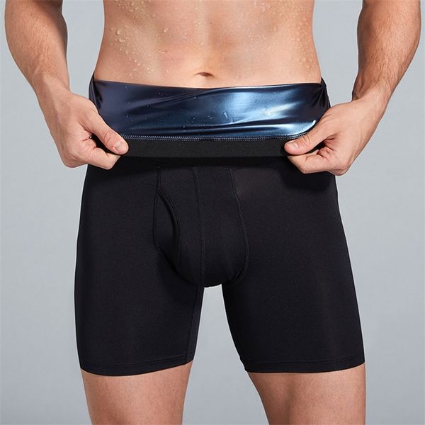 

mens body shapers sweat sauna shorts mens fat burning waist trainer high waist fitness running sports underwear slimming pants body shapewea, Black;brown