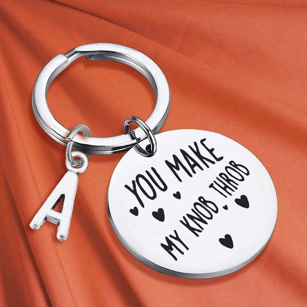 

you make my knob throb keychain ring stainless steel keychain pendant, Slivery;golden