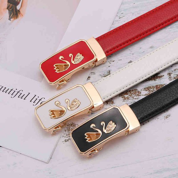 

belts straight belt women's automatic buckle love girls korean version versatile fashion thin trouser sc9v, Black;brown