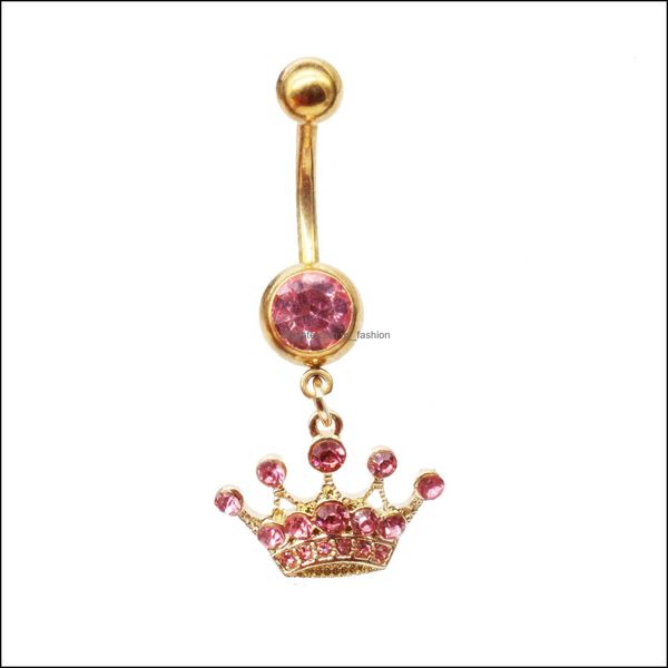 

navel bell button rings fashion body jewelry diamond-studded ship anchor belly stainless steel umbilical ring drop delivery 2021 mjf dhmia, Silver
