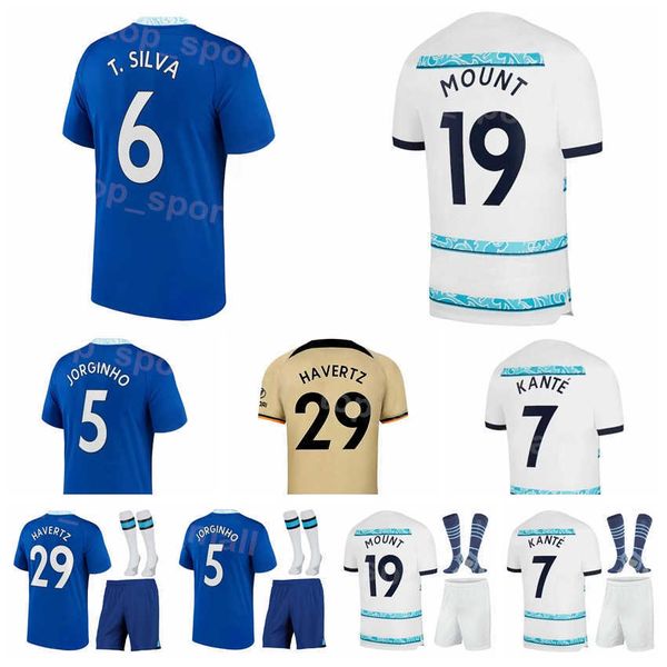 

man youth fc soccer 19 mason mount jersey set 6 thiago silva 17 raheem sterling 29 kai havertz 10 christian pulisic 16 edouard mendy footbal, Black