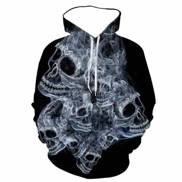 

men's hoodies & sweatshirts 2021 3d hoodie sweatshirt fall spring pullover printing cool skull hooded c0wy#, Black