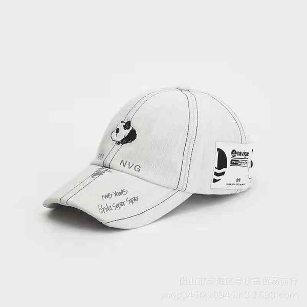 

ball caps high version panda embroidery co branded duck hat male ins trendy sun visor baseball cap female spring and autumn u1u0, Blue;gray