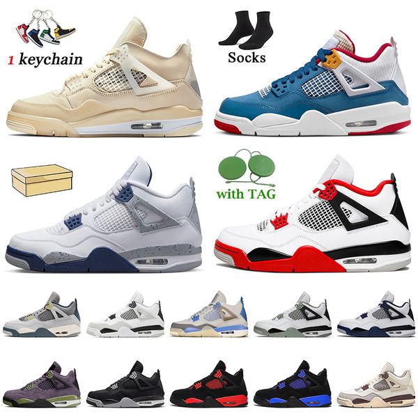 

2022 mens women 4 basketball shoes with box jumpman 4s messy room sail psgs white oreo cement black cat red thunder mignight navy seafoam tr