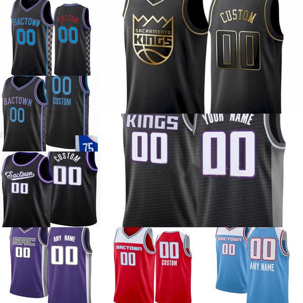 

basketball jersey 75th mens womens youth sacramento''kings''23 king alex 25 len terence 3 davis 30 damian jones 55 justi, Black;red