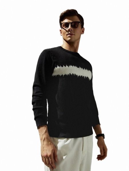 

men's sweaters men color block sweater 2022 new w2e6#, White;black