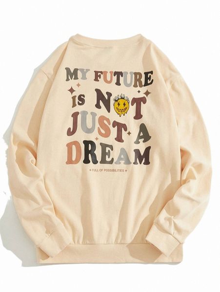 

men's hoodies & sweatshirts men slogan & cartoon graphic pullover 03yb#, Black