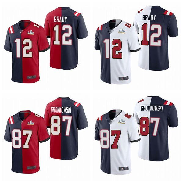 

jersey 12 tom brady 87 rob gronkowski tampa bay super men buccaneer champions split vapor limited football jersey red nav bowl, Black