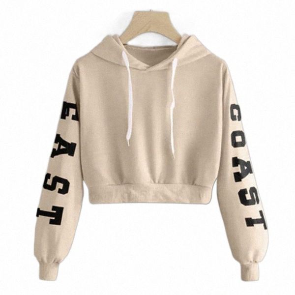

women's hoodies & sweatshirts gothic clothes short cropped women casual fashion letter print long sleeved ooded oversized hoodie x5v5#, Black