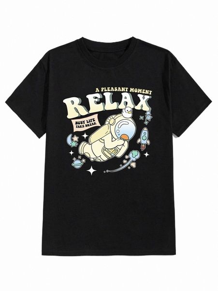 

men's t-shirts romwe guys letter cartoon graphic tee 34pz#, White;black