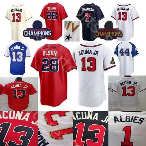 

fans tees 2023 28 matt olson jersey freddie an dansby swanson 13 ronald acuna jr. ozzie albies mike soroka 10 jones 2023 custom s-4xl, Black