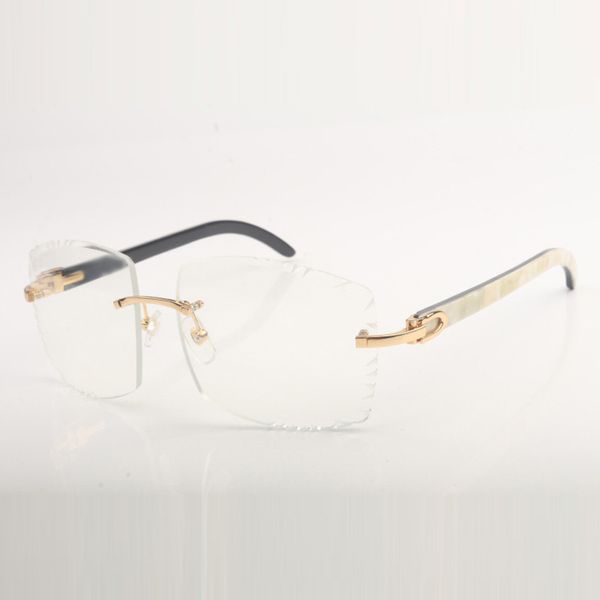 

plain buffs glasses frames 3524022 with natural buffalo horn legs and 58 mm clear cut lens, Silver