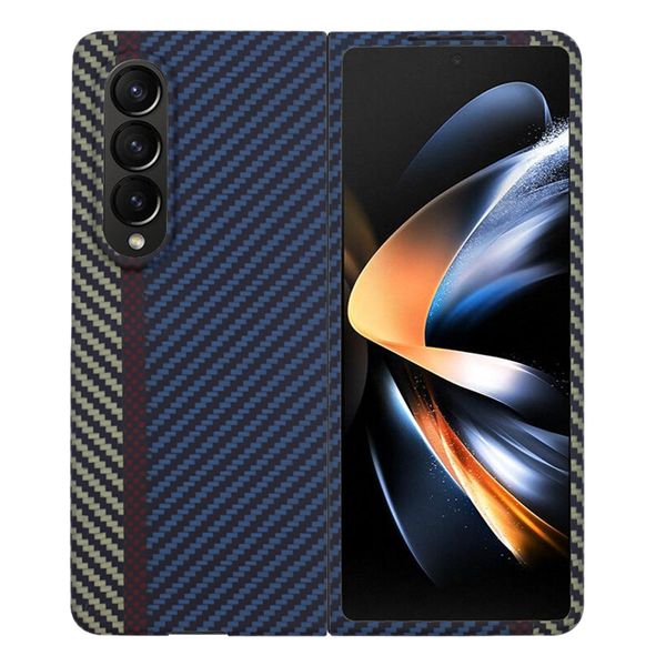 Colorful Genuine Carbon Fiber Aramid Slim Cases for Samsung Galaxy Z Fold 4 Matte Armor Cover
