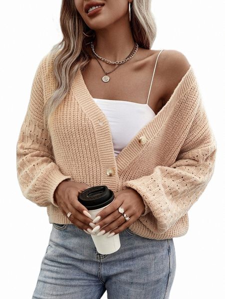

women's sweaters pointelle knit drop shoulder cardigan w0zk#, White;black