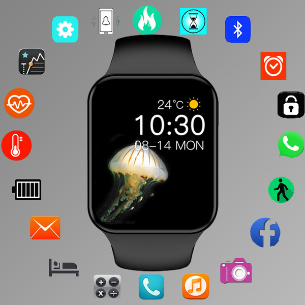 

children watches series 7 digital watch men women smartwatch heart rate step calorie fitness tracking i7 smart watches for apple android y6, Blue