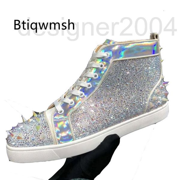 

dress shoes designer silver rhinestone studded sneakers men toe round rivet lace flat shoes fashion moccasins 4gnu, Black