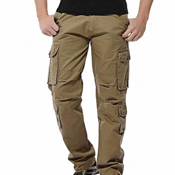 

men's pants cargo trousers for men 2021 clothing sports military style multi-pocket c0ot#, Black