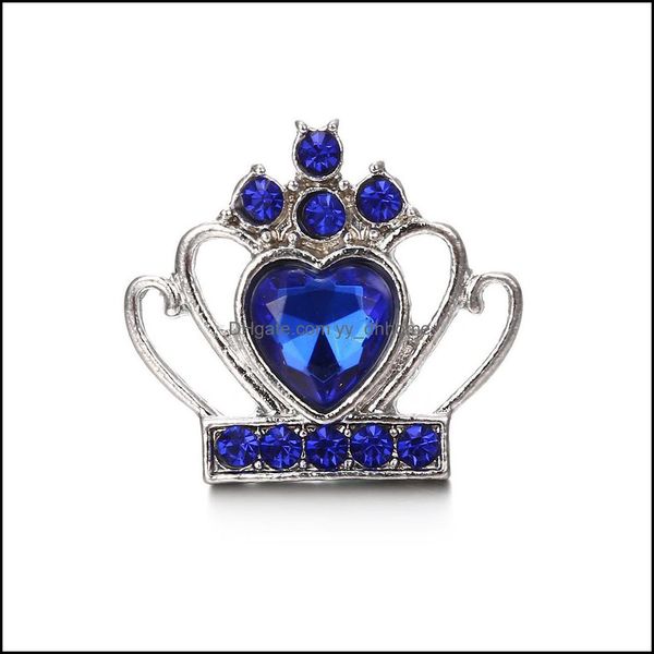 

components snap button jewelry component rhinestone crown 18mm metal snaps buttons fit bracelet bangle noosa n03 drop delivery 2021 fi dhgzx, Blue;slivery