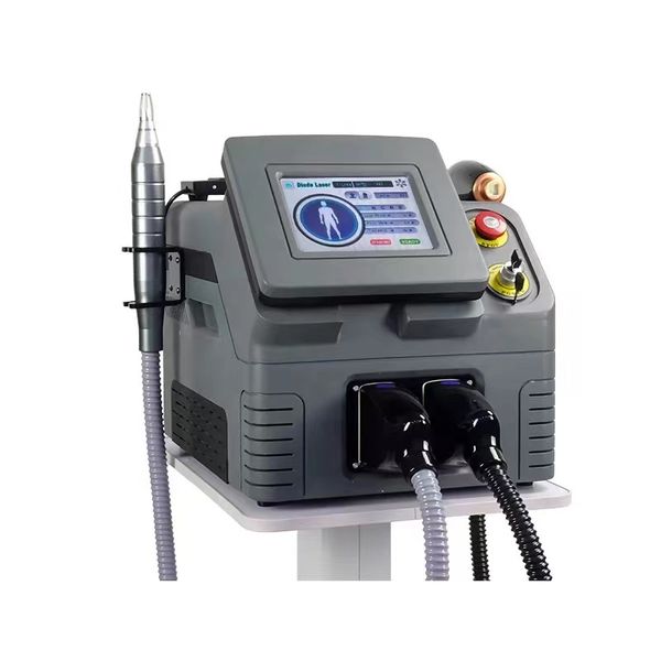 

new style 2 in 1 picosecond laser tattoo removal machine 2000w diode laser 808 755 1064 hair remove equipment, Black