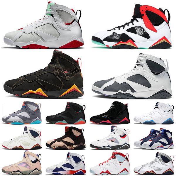 

2022 fashion sapphire  basketball shoes citrus 7s mens women z mist patent leather oregon ducks hare french jrdan jorda blue flint, Black