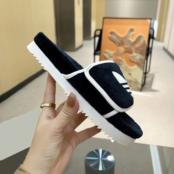 

slippers designer slipper slide women suede slippers sandals designers sandal beach fashion shoes platform rainbows brands dearfoam beach si, Black
