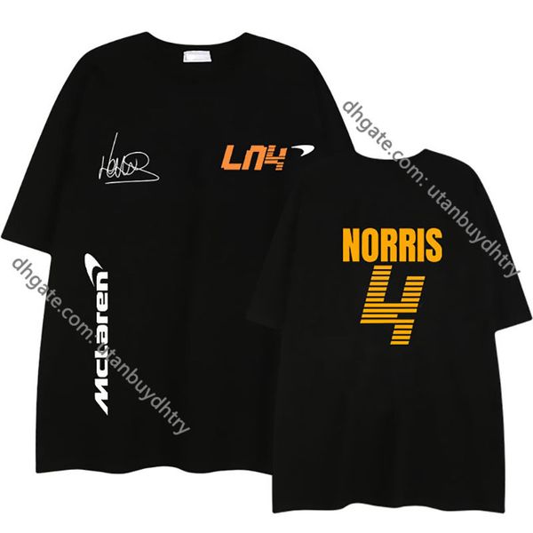 

f1 t shirt f1 summer men's women's t-shirt solid color 100% cotton short sleeve shirt lando norris mclaren team vintage oversized, White;black