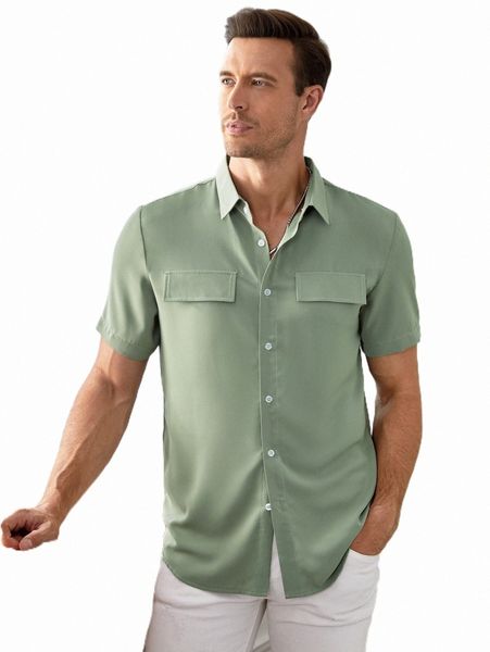 

men's casual shirts men solid flap detail shirt u9vf#, White;black