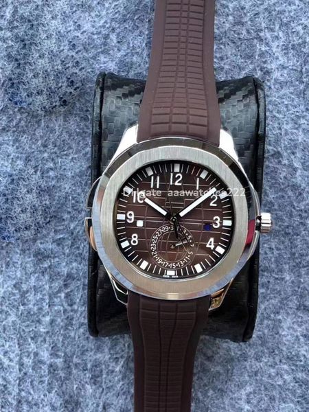 

new ice ring mens luxury watches automatic mechanical sports elegant rubber automatic machine wristwatch double time design earth blue 42mm, Slivery;brown