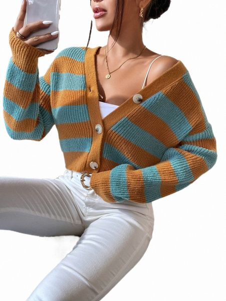 

women's sweaters stripe pattern drop shoulder cardigan 472w#, White;black