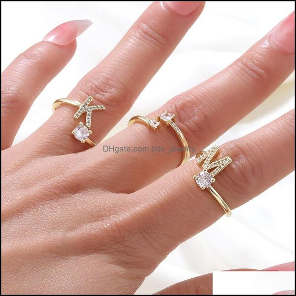 

band rings simple copper knuckle ring geometric letter k zircon m temperament personality open rings for women finger bagu bdejewelry dhord, Silver