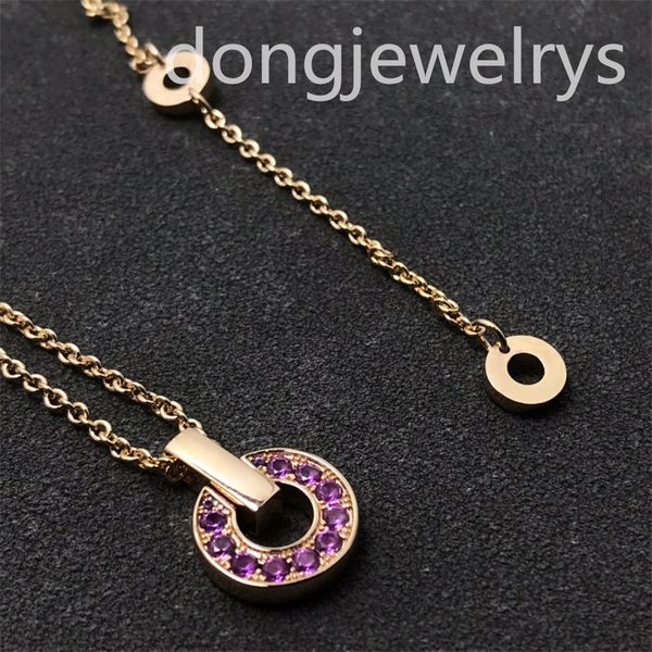 

designer choker necklace charm jewelry chains purple crystal atmospheric and noble necklaces bracelets birthday gift dongjewelrys, Silver
