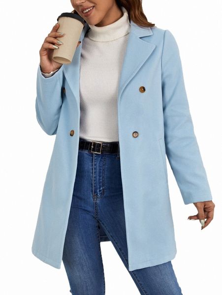 

women's down & parkas double breasted solid overcoat f1iw#, Black