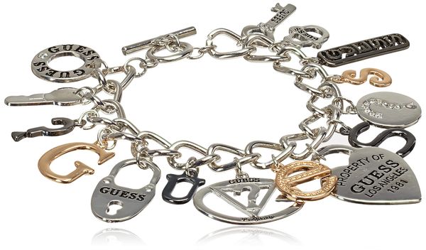 

charm bracelets basic mixed metal logo toggle bracelet amowk, Golden;silver