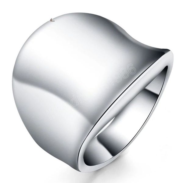 

925 sterling silver smooth concave ring for man women fashion wedding engagement party gift charm jewelry