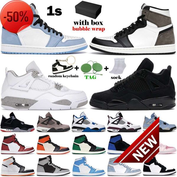 

boots basketball shoes men women 4s university blue white black cat taupe haze 1s hyper royal dark mocha unc chicago mens sports sneakers