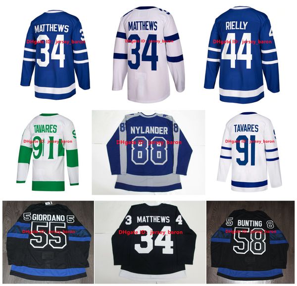 

fans tees auston matthews hockey jersey leafs john tavares mitchell marner mark giordano michael bunting morgan rielly matt murray william, Black