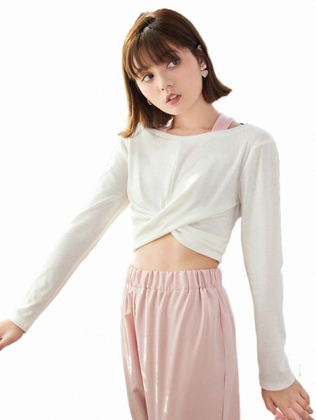 

women's t-shirt romwe kawaii solid twist crop tee l7qq#, White