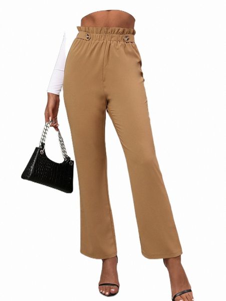 

women's pants & capris paperbag waist flare leg pants 08fc#, Black;white