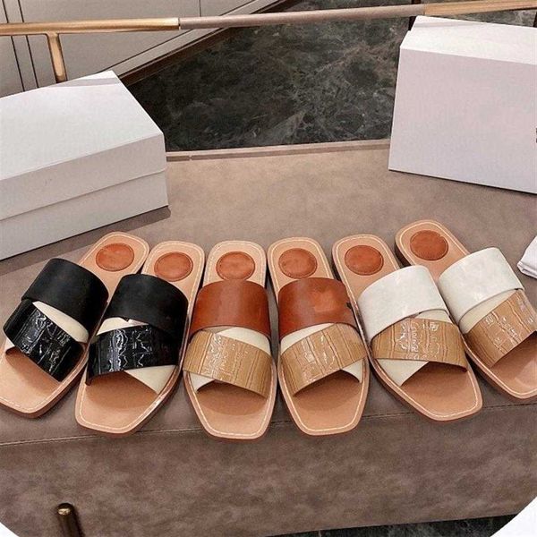 

woody flat slippers canvas mules woody calfskin and canvas flat bottom flip flops flat bottom scuffs217z, Black