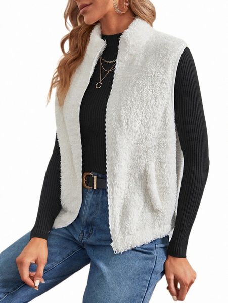 

women's jackets zip up teddy vest jacket 2022 new t4zu#, Black;brown