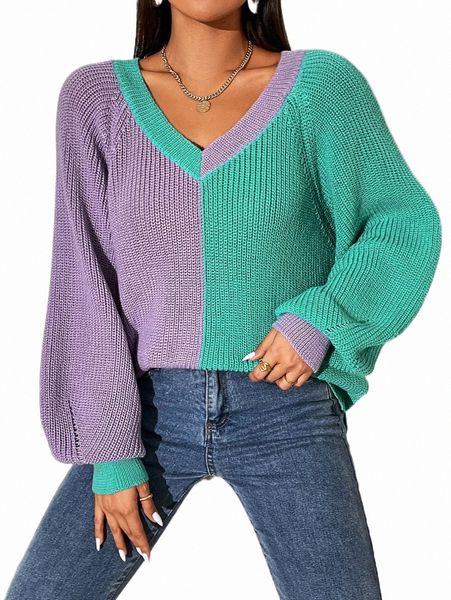 

women's sweaters sxy two tone raglan sleeve sweater w1dy#, White;black