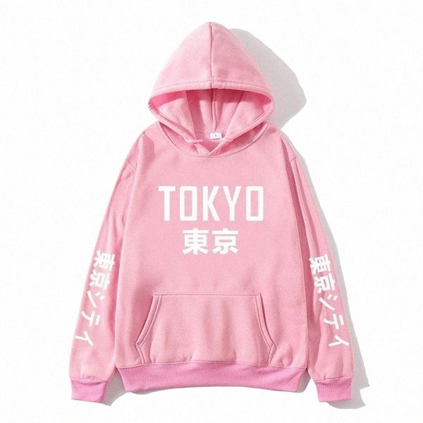

men's hoodies & sweatshirts 2021 arrival japan harajuku tokyo city printing pullover sweatshirt hip hop streetwear men/women hooded swe, Black