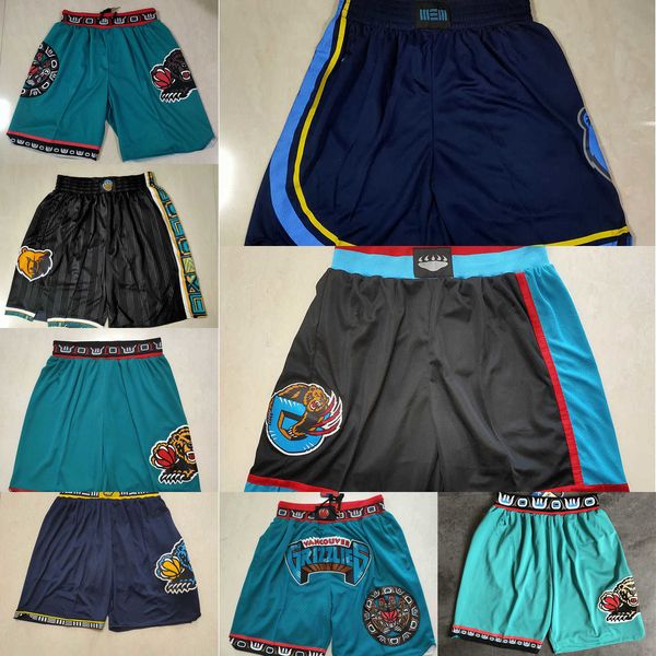 

memphis''grizzlies''men throwback basketball shorts pocket, Black