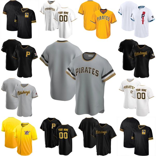 

baseball jerseys custom jersey mens women youth pittsburgh''pirates''32 geoff hartlieb 13 ke'bryan hayes 54 sam how, Blue;black