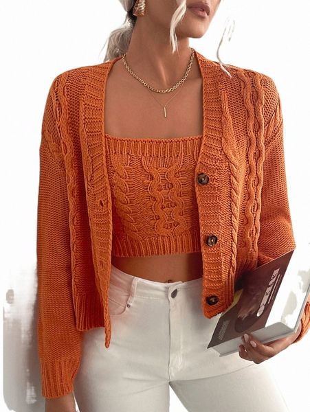 

women's sweaters drop shoulder cardigan & cable knit s5c1#, White;black