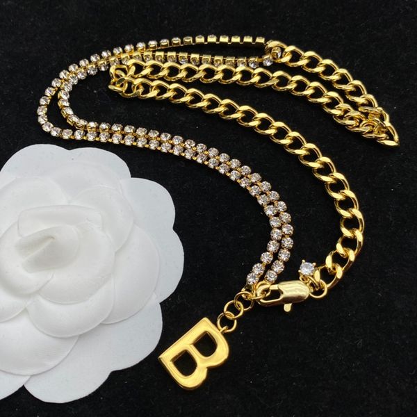 

pendant necklaces women pendant necklace designer jewelry luxury silver gold necklace for mens letters chains b necklaces party accessories