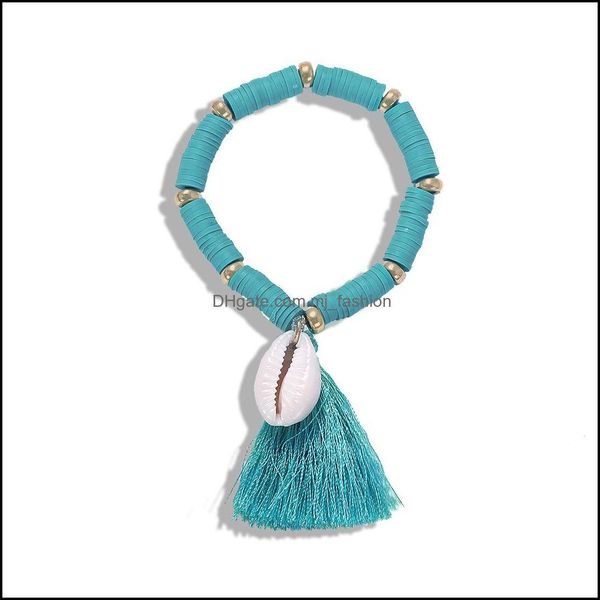 

link chain ethnic fashion creative wild hand-woven colorf line rope shell bracelet female drop delivery 2021 jewelry bracelets mjfash dhrwv, Black