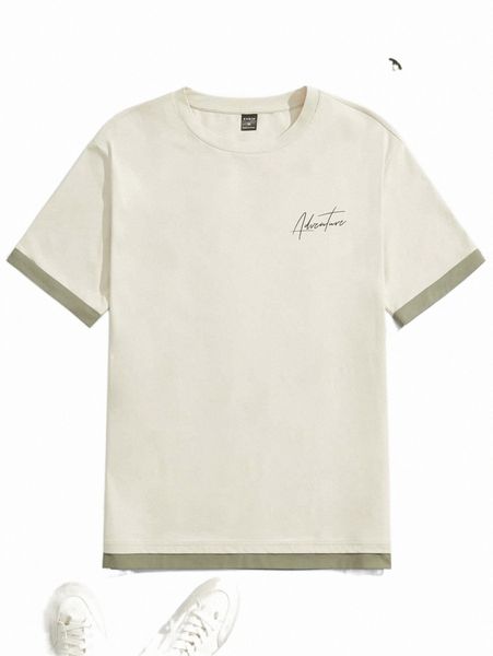 

men's t-shirts men letter graphic drop shoulder tee y9ez#, White;black