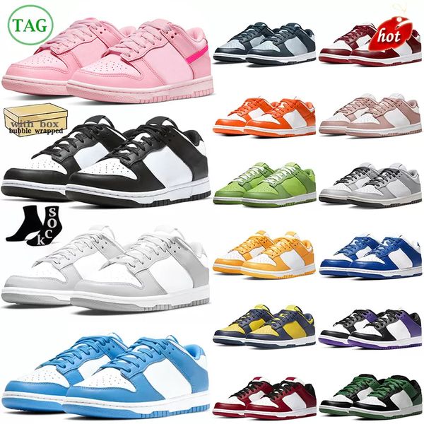 

sandals with box panda pink sb dunks casual shoes men women white black unc grey fog team green syracuse sail mens trainers dunked womens ou
