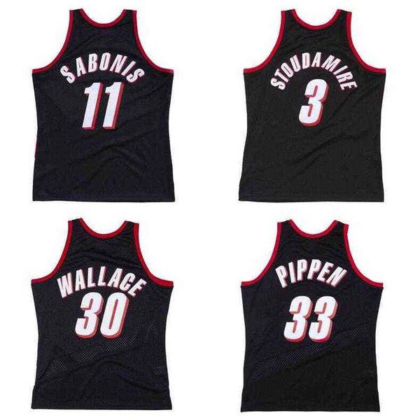 

stitched classic retro jersey arvydas sabonis #11 rasheed wallace #30 damon stoudamire #3 pippen #33 mitchell and ness 1999-00 basketba177j